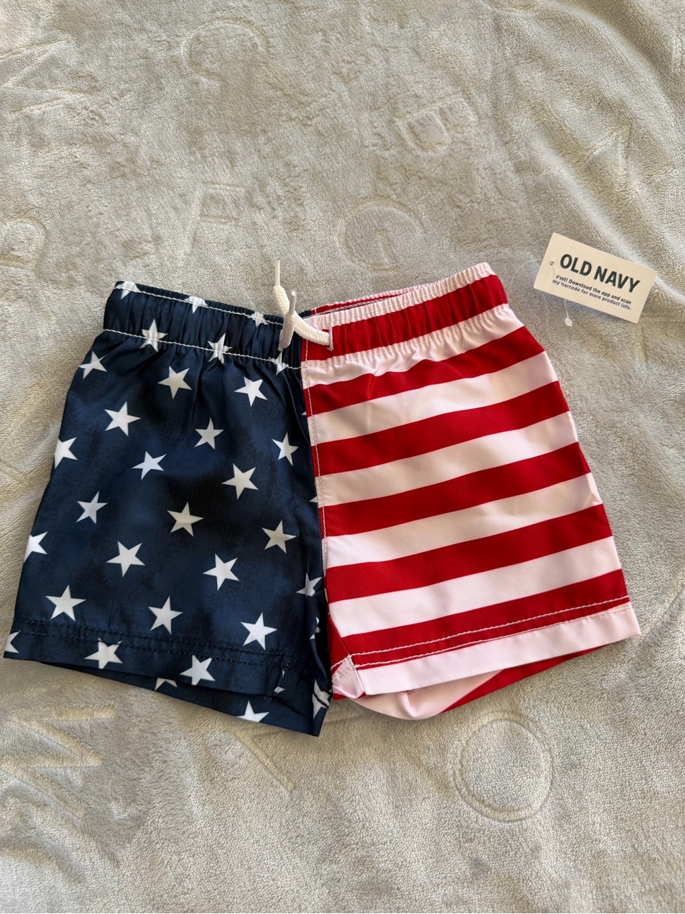 Old Navy Kids Red, White & Blue Star & Stripe Swim Shorts